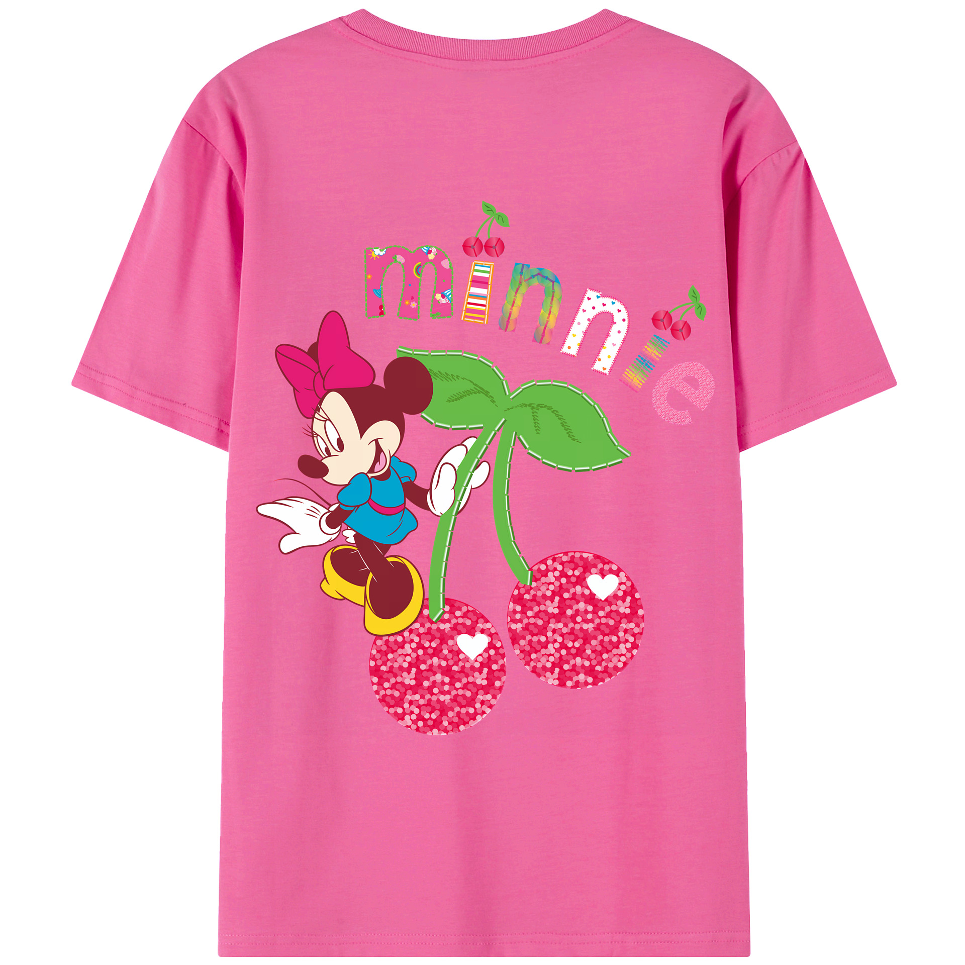 （画像用） ミッキーマウス Mickey Mouse レディース半袖Tシャツ(バックプリント)